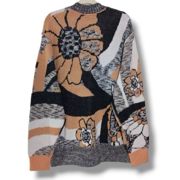 FREE PEOPLE AUGUST SZ LARGE CARDIGAN - PEACH PETALS COMBO - Picture 5 of 7